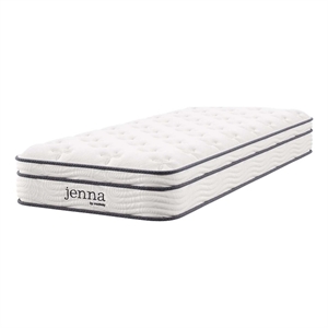 Pemberly Row 8&quot Modern Innerspring and Foam Narrow Twin Mattress in White