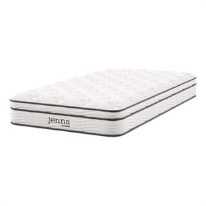 Pemberly Row 8&quot Modern Innerspring and Foam Twin Mattress in White
