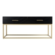 Pemberly Row Contemporary Coffee Table in Black and Gold Finish