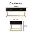 Pemberly Row Contemporary Coffee Table in Black and Gold Finish