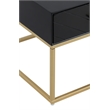 Pemberly Row Contemporary Coffee Table in Black and Gold Finish