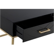 Pemberly Row Contemporary Coffee Table in Black and Gold Finish