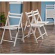 Pemberly Row Transitional Solid Wood Folding Chair in White (Set of 4)