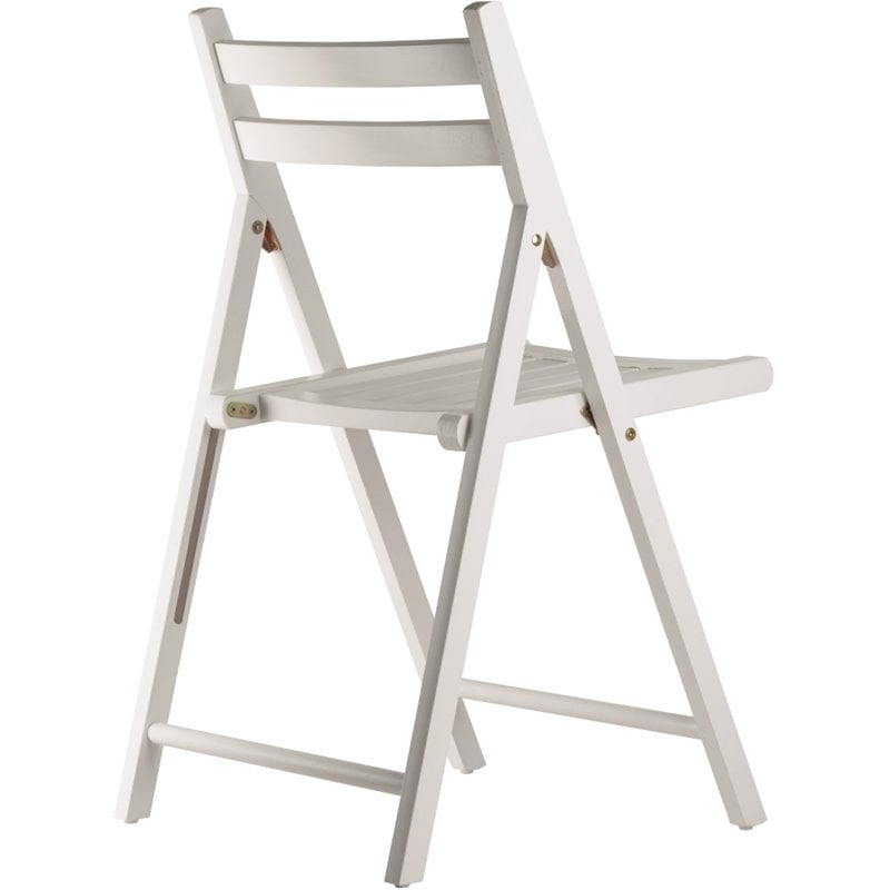 Pemberly Row Transitional Solid Wood Folding Chair in White (Set of 4)