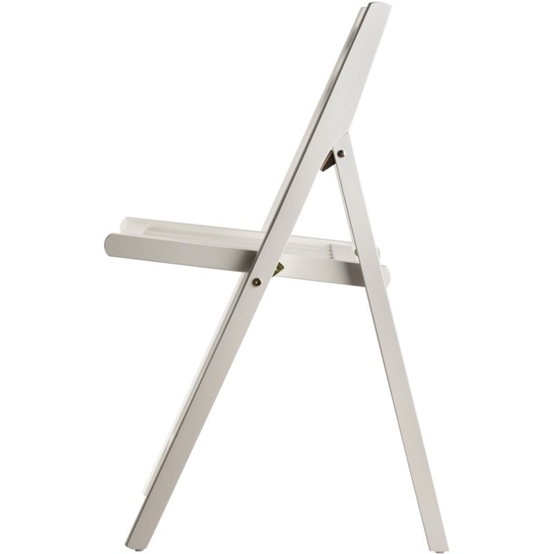 Pemberly Row Transitional Solid Wood Folding Chair in White (Set of 4)