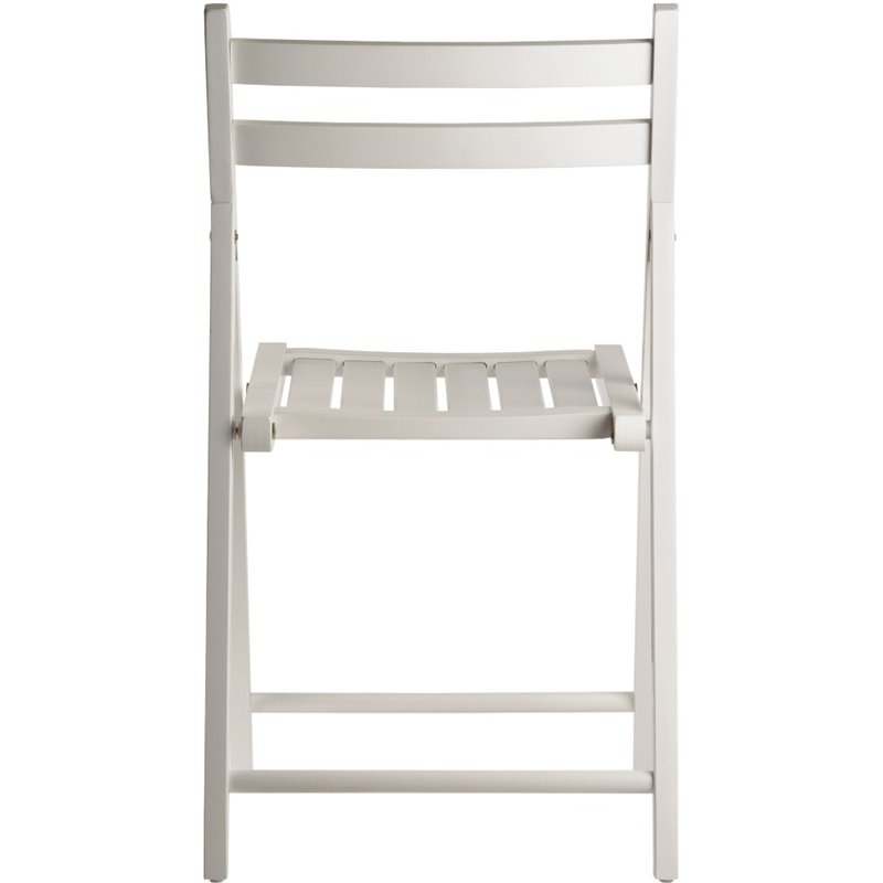 Pemberly Row Transitional Solid Wood Folding Chair in White (Set of 4)