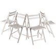 Pemberly Row Transitional Solid Wood Folding Chair in White (Set of 4)