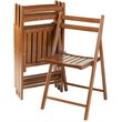 Pemberly Row Transitional Solid Wood Folding Chair in Teak (Set of 4)