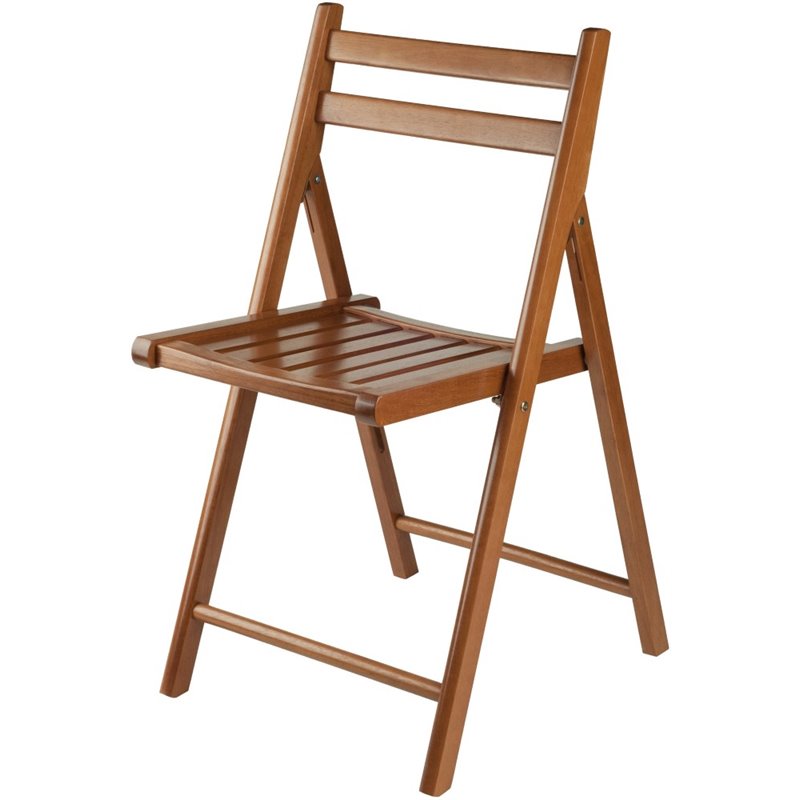 Pemberly Row Transitional Solid Wood Folding Chair in Teak (Set of 4)