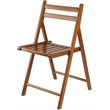 Pemberly Row Transitional Solid Wood Folding Chair in Teak (Set of 4)