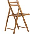 Pemberly Row Transitional Solid Wood Folding Chair in Teak (Set of 4)
