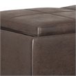 Pemberly Row Faux Air Leather Storage Ottoman in Distressed Brown