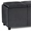 Pemberly Row Faux Air Leather Rectangular Storage Ottoman in Black