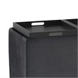 Pemberly Row Faux Air Leather Rectangular Storage Ottoman in Black