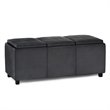 Pemberly Row Faux Air Leather Rectangular Storage Ottoman in Black