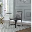 Pemberly Row Quilted Gray Vegan Leather Dining Chair (Set of 2)