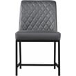 Pemberly Row Quilted Gray Vegan Leather Dining Chair (Set of 2)