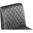 Pemberly Row Quilted Gray Vegan Leather Dining Chair (Set of 2)