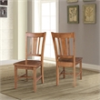 Pemberly Row Set of Two Solid Wood Splatback Chair Distressed Oak