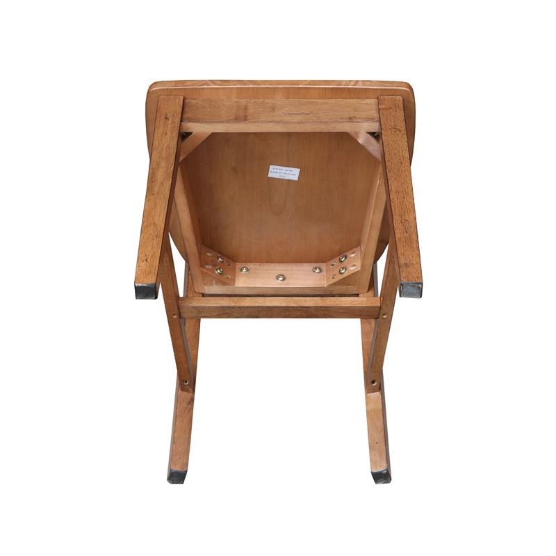 Pemberly Row Set of Two Solid Wood Splatback Chair Distressed Oak