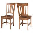 Pemberly Row Set of Two Solid Wood Splatback Chair Distressed Oak