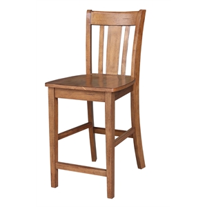 Pemberly Row Solid Wood Counter Height Stool - 24&quot H Distressed Oak