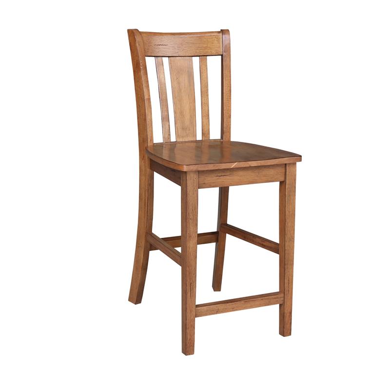 Pemberly Row Solid Wood Counter Height Stool - 24