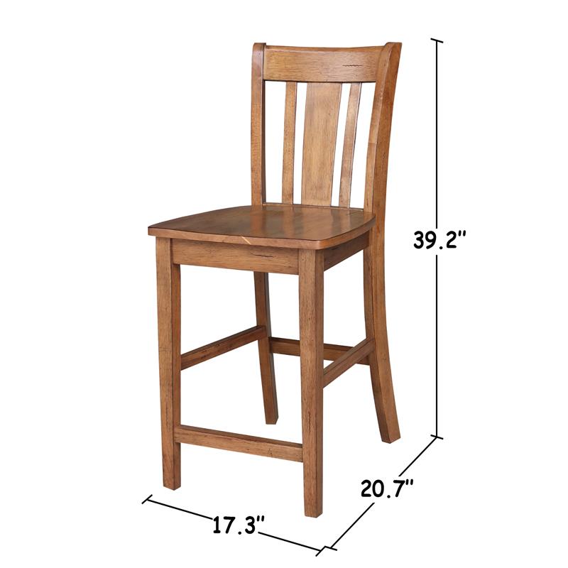 Pemberly Row Solid Wood Counter Height Stool - 24