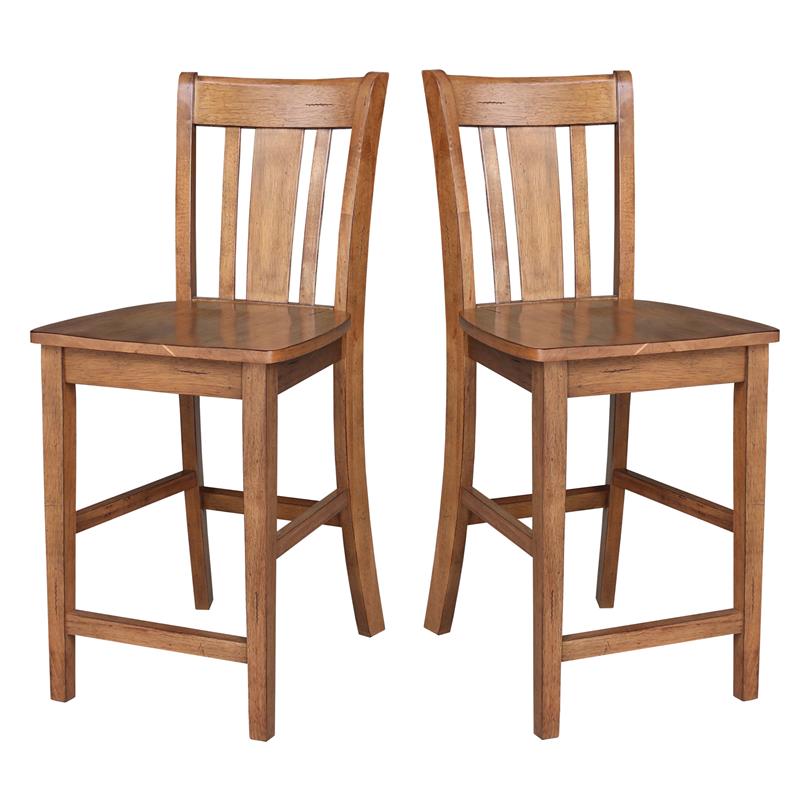 Pemberly Row Solid Wood Counter Height Stool - 24