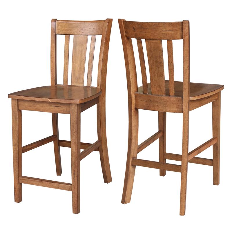 Pemberly Row Solid Wood Counter Height Stool - 24