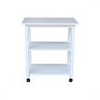Pemberly Row Contemporary Solid Wood Microwave Cart in White