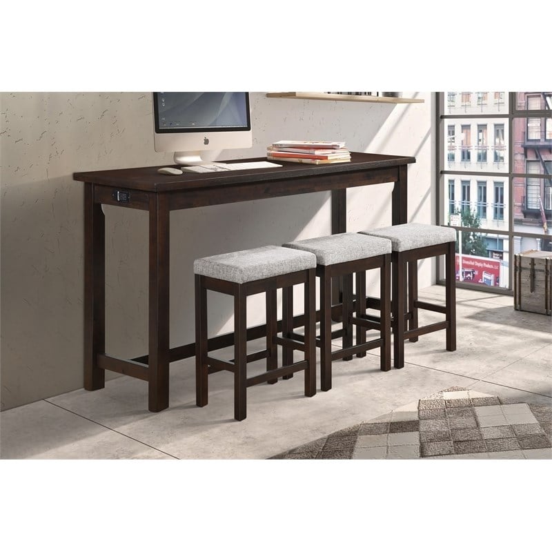 Pemberly Row 4 Piece Wood Counter Height Dining Set in Espresso