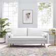 Pemberly Row Modern Performance Velvet & Metal Sofa in White / Gold