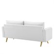 Pemberly Row Modern Performance Velvet & Metal Sofa in White / Gold