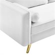 Pemberly Row Modern Performance Velvet & Metal Sofa in White / Gold