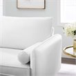 Pemberly Row Modern Performance Velvet & Metal Sofa in White / Gold