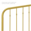 Pemberly Row Contemporary Modern Queen Metal Spindle Headboard in Gold