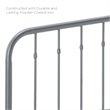 Pemberly Row Contemporary Modern Queen Metal Spindle Headboard in Gray