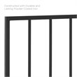 Pemberly Row Full Modern Style Powder Coated Iron Headboard in Black