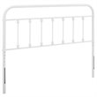 Pemberly Row Full Modern Powder Coated Iron Headboard in White Finish