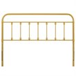 Pemberly Row Queen Modern Powder Coated Iron Headboard in Gold Finish