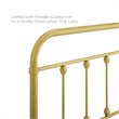 Pemberly Row Queen Modern Powder Coated Iron Headboard in Gold Finish