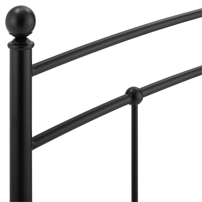 Pemberly Row Modern Farmhouse Full Metal Spindle Headboard in Black