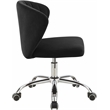 Pemberly Row Swivel Adjustable Black Velvet and Chrome Office Chair