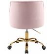 Pemberly Row Swivel Adjustable Pink Velvet and Gold Office Chair