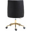 Pemberly Row Swivel Adjustable Black Velvet and Gold Office Chair