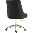 Pemberly Row Swivel Adjustable Black Velvet and Gold Office Chair