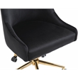 Pemberly Row Swivel Adjustable Black Velvet and Gold Office Chair