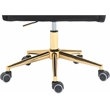 Pemberly Row Swivel Adjustable Black Velvet and Gold Office Chair