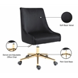 Pemberly Row Swivel Adjustable Black Velvet and Gold Office Chair